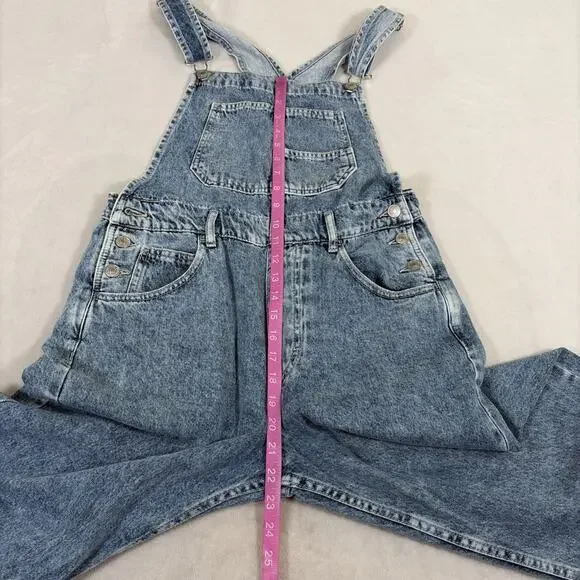 Free People We The Free Ziggy Denim Overall Straight Leg Bibs Women’s Size Small - Picture 7 of 16